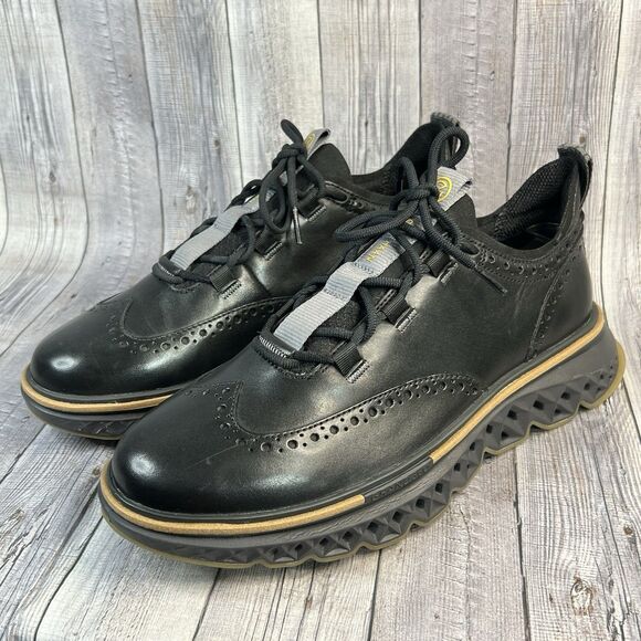 Cole Haan 5.ZEROGRAND Wingtip Oxford Shoes Men's 9W Black Pavement C36508 - Picture 5 of 12